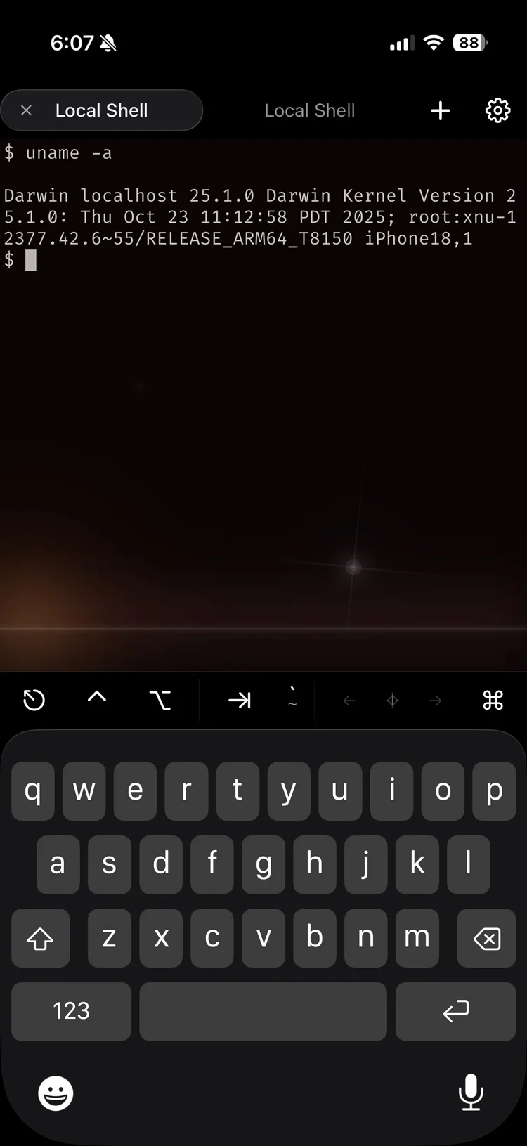rootshell local shell on iPhone